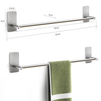 1 x RAW Customer Returns Self-adhesive towel holder, JS towel holder bathroom without drilling stainless steel towel rail 55 cm 21.65 inch MULTI-WAY  - RRP €26.26