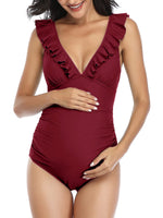 1 x RAW Customer Returns Summer Mae Maternity Women s Swimsuit One Piece Maternity Swimwear Beach Bikini Red M - RRP €39.99