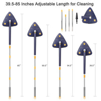 1 x RAW Customer Returns Cleaning mop triangle adjustable rotating mop triangle mop improved version with long with 6 replacement heads - for hardwood windows floor hardwood floor - RRP €31.5