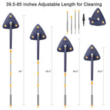 1 x RAW Customer Returns Cleaning mop triangle adjustable rotating mop triangle mop improved version with long with 6 replacement heads - for hardwood windows floor hardwood floor - RRP €31.5