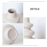 1 x RAW Customer Returns Kingbar Vase For Pampas Grass White, Modern Ceramic Decorative Vase For Dried Flowers, Donut Spiral Flower Vase Round Vase With Hole - RRP €25.99