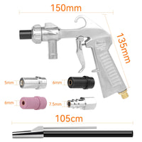 1 x RAW Customer Returns EFUTURETIME Compressor Sandblasting Gun, Sandblasting Unit with Rubber Hose 1M , a Ceramic Nozzle, a Black and White Metal Nozzle, an Air Connection Nipple. - RRP €33.92