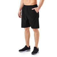 1 x RAW Customer Returns Men s Sports Shorts Quick-Drying Sports Pants Lightweight with Zipper Pocket Black Dark Grey, EU-XL US-L  - RRP €36.99