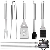 1 x RAW Customer Returns GQC 10PC Stainless Steel Barbecue Cutlery Set Professional Grill Cutlery Sets in Carrying Case BBQ Grill Tool Grill Set Tools for Men and Women Camping Garden - RRP €21.99