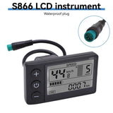 1 x RAW Customer Returns Bicycle Computer, Electric Bicycle LCD Display Meter Waterproof Electric Bicycle S866 LCD Display Meter 24V 36V 48V Bicycle Speedometer Control Panel with Plug for Electric Bicycle Ebike Electric Bicycle - RRP €26.09