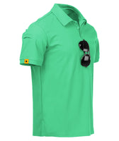 1 x RAW Customer Returns JACKETOWN Polo Shirts Men Short Sleeve Breathable Quick-drying Polo Shirts Men Summer Button Placket T-Shirts Men Casual Sport Shirt Basic Regular Fit Golf Polo Shirt Vivid Green-L  - RRP €33.26