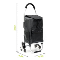 1 x RAW Customer Returns Arkyomi Shopping Trolley Foldable Stair Climber Quiet Rubber Wheels Stable Shopping Cart with Cooling Compartment Cooler Bag Removable Shopping Bag with Wheels 56 Liters - RRP €56.96