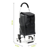 1 x RAW Customer Returns Arkyomi Shopping Trolley Foldable Stair Climber Quiet Rubber Wheels Stable Shopping Cart with Cooling Compartment Cooler Bag Removable Shopping Bag with Wheels 56 Liters - RRP €57.47