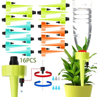 1 x RAW Customer Returns 16PCS Automatic Watering of Plants - Flowers - Garden, Potted PlantsGarden Plants Flowers Watering System, Water Dispenser for Plants, Adjustable Irrigation System - RRP €12.76