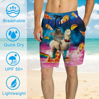 1 x RAW Customer Returns Loveternal Sloth Swim Trunks Funny 3D Duck Swim Trunks for Men Short Galaxy Quick-drying Galaxies Hawaii Swim Trunks 3XL - RRP €22.99