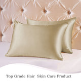 1 x RAW Customer Returns Texbee silk pillowcase 50x75cm, silk pillowcases, for hair and skin, with hidden zipper, both sides silk, mulberry silk pillowcase 1 piece, taupe - RRP €24.19