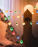 1 x RAW Customer Returns AceList fairy lights for children s rooms, 3M 20 LED fairy lights for children with battery and timer USB, colorful 8 modes fairy lights astronaut rocket clouds rainbow for children s rooms, birthday party  - RRP €18.14