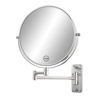 1 x RAW Customer Returns FFowcye 8 makeup mirror wall mount with 10x magnification, foldable shaving mirror double-sided 360 swivel wall mount for bathroom, chrome-no light - RRP €29.99