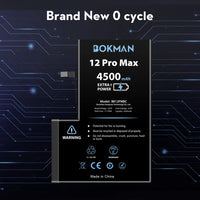 1 x RAW Customer Returns bokman battery for iPhone 12 Pro Max, high capacity with 4500 mAh polymer lithium battery replacement with repair kit - RRP €34.79