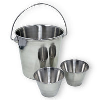 25 x Brand New MIJOMA 3-piece serving set mini bucket for French fries 2 small bowls for sauces - mini bucket with stainless steel handle - serving bucket for dinner evening party candy box snacks - RRP €279.5