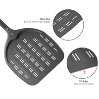 1 x RAW Customer Returns Ga HOMEFAVOR Perforated Pizza Peel, Hard Anodized Aluminum Pizza Peel with Removable Handle for Homemade Pizzas, Bread, Pies - RRP €26.75