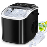 1 x RAW Customer Returns Ice Maker Cube Machine Ice Cube Machine Ice Cube Countertop Ready in 6 Minutes 2L with Ice Scoop and Basket LED Display For Home Bar Black - RRP €99.65