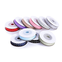 2 x Brand New Polka Dot Dot Grosgrain Satin Ribbon Cold Color, 5 Colors for Bows Crafts Gifts Party Wedding - RRP €33.6