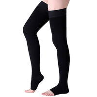 7 x RAW Customer Returns Wallfire Medical Compression Stockings, 23-32mmHg Thigh Support Stockings for Women Men Relief Prevent Varicose Veins Color Black, Size L  - RRP €174.93