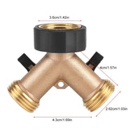 1 x RAW Customer Returns 3 4 Y Shape Thread 2 Way Brass Garden Hose Connector Tap Garden Hose Distributor for Tap Connection Splitter Nozzle Garden Irrigation America  - RRP €20.4