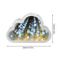 1 x RAW Customer Returns Tulip Night Light, 2 in 1 DIY Cloud Tulip Mirror Lamp, Cloud Tulip Mirror Lights Decoration, LED Flower Bedside Lamp Birthday Gifts Home Decoration for Friends, Girls, Couples, Children Blue  - RRP €21.06