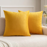 1 x RAW Customer Returns MIULEE Velvet Cushion Cover Sofa Pillow Case Throw Cushion Decor Pillow Cover Case Decorative for Living Room 65 x 65cm 26 x 26 Inch 2 Pieces Yellow Orange - RRP €21.99