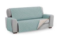 1 x RAW Customer Returns Textilhome - Malu Sofa Cover, 2 Seater, Reversible Quilted Sofa Protector. Aquamarine color - RRP €31.99