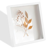 1 x RAW Customer Returns DYOUen 3D picture frame inner dimensions 20.2 x 25.3 x 4.5cm object frame square for photos, wedding bouquet, DIY memorabilia, decoration wall desk white  - RRP €11.09