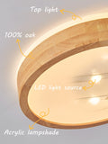 1 x RAW Customer Returns Baerolc LED Ceiling Light Wood, Top 360 Glow 30cm Wooden Ceiling Lamp Living Room, 24W 3000K Warm White Ceiling Light Round Wooden Lamp for Bedroom Office Kitchen Children s Room Hallway Balcony... - RRP €45.56