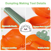 1 x RAW Customer Returns LZYMSZ 2PC dumpling maker, 2 in 1 dumpling packaging and press maker, portable DIY dumpling skin machine, kitchen multifunctional dumpling molding tool, household manual empanada wonton ravioli mold - RRP €17.04