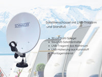 1 x RAW Customer Returns SCHWAIGER 9604 Camping satellite system Satellite system complete set digital Camping accessories Satellite dish SAT case including Single LNB Sat receiver HD satellite cable 10m Sat antenna steel 35 x 38cm - RRP €100.84