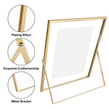 1 x RAW Customer Returns SAREAL Set of 3 Glass Photo Frames, Metal Gold Picture Frames for Pictures Photos Desk Table Top Display, Floating Photo Frames with Glass, 4x4 , 4x6 , 5x7  - RRP €26.21