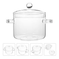 4 x Brand New GANAZONO Cooking Pot Glass Cooking Pot Borosilicate Glass With Lid Handle Kitchen Pot For Pasta Noodle Soup Milk 1350ml - RRP €132.76