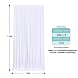 1 x RAW Customer Returns HBBMAGIC 2 Pieces 1.5 2.15cm White Backdrop Curtains for Wedding Party 100 Polyester Wrinkle-Free Photo Wall Background Curtains for Birthday Baptism Baby Shower Bridal Shower - RRP €29.23