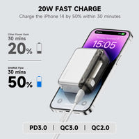 1 x RAW Customer Returns Sharge Flow Power Bank from Shargeek, 10000mAh Smallest Mini Power Bank with 20W USB-C Fast Charging, Dual Output External Battery Portable Mobile Phone Batteries Compatible with iPhone, Samsung, iPad White  - RRP €39.32