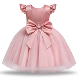 1 x RAW Customer Returns NNJXD Baby Girl Dress Flower Dresses Tutu Pageant Bowknot Wedding Dress Size 120 4-5 years 767 Pink-A - RRP €28.58