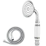 1 x RAW Customer Returns Maynosi Classic Hand Shower Bathroom Traditional Hand Shower Telephone Style Retro Ceramic Shower Head Victorian Rain Shower with 1.5M Hose, Chrome-B - RRP €24.0