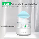 1 x RAW Customer Returns Rain Cloud Humidifier, 450 ml, Humidity Humidifiers with 3 Modes and 7 Colors, Aroma Diffuser with LED Lights, Nano Mist Rain Lamp for Kids Room, Bedroom, Home, Office White  - RRP €44.42