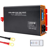 1 x RAW Customer Returns DATOUBOSS 1000W 2000W 24V to 230V pure sine wave inverter voltage converter with EU socket, Type-c connections, LCD display, one 2.1A USB - RRP €140.17