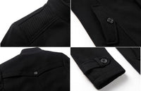 1 x Brand New Yukirtiq Men s Wool Coat Business Trench Coat Winter Woolen Casual Parka Jacket Warm Jacket Stylish Wool Coats, Black, XXL - RRP €71.4