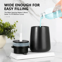 1 x RAW Customer Returns MIUSITE Set of 2 Soap Dispensers Black Matt, 350 ml Modern Soap Dispenser Ceramic with Large Pump Head, Rustproof Soap Dispenser with Labels for Kitchen, Bathroom and Shower - RRP €16.13