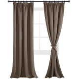 1 x RAW Customer Returns DWCN Curtain Opaque with Gathering Tape Blackout Curtains Set of 2 H 245 x W 140 cm Heat-Insulating Thermal Curtain for Bedroom Living Room, Khaki - RRP €38.99