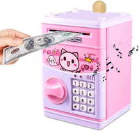 1 x RAW Customer Returns JUNEU Automatic electronic money box for children - with password - Pink - RRP €24.99