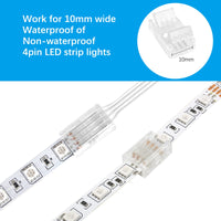 1 x RAW Customer Returns VIPMOON 4-pin LED corner connector 10mm LED strip corner connector set, 2x LED strip connectors 4x strip-to-strip quick connectors 4x L-shaped connectors 10M LED extension cable for 5050 3528 - RRP €20.99