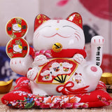 1 x RAW Customer Returns EIAOSI 7 Ceramic Waving Cat Maneki Ornament Feng Shui Decoration Swing Cat,C - RRP €34.94