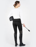 1 x RAW Customer Returns FitsT4 Sports women s breeches, riding leggings with knee patches and pocket with zip, elastic Jodhpur trousers for riding school, black, M - RRP €33.26