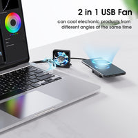 1 x RAW Customer Returns ELUTENG USB Fan 40mm 5V Double 2 in 1 with 3 Adjustable Speeds, 40mm Mini USB Fan PC Fan Small USB Computer Fan 5500RPM for PS4 Laptop TV Box AV Cabinet Router - RRP €13.1