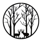 4 x Brand New Pduoduo 30cm Black Metal Wall Art Moose and Tree , Metal Wall Decoration, For Indoor Outdoor Garden Fence Decor 11.8inch,Moose3  - RRP €55.84