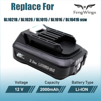 1 x RAW Customer Returns FengWings 2.0A 12V BL1021B Battery with DC10WD 10.8V 12V Charger, Compatible with Makita 12V CXT Battery BL1015 BL1020 BL1016 BL1041B DC10WC - RRP €39.92