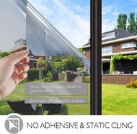 1 x RAW Customer Returns Fyuein Window Film Mirror Film Self-Adhesive Sun Protection Film Window Privacy Film Reflective Skylight Thermal Insulation UV Protection Indoor or Outdoor Home Office Silver, 76X200cm  - RRP €20.79